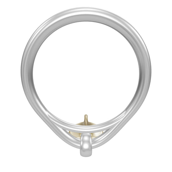 Uzu Uzu collection reference ring: silver-tone band and K10 yellow-gold-tone heart motif